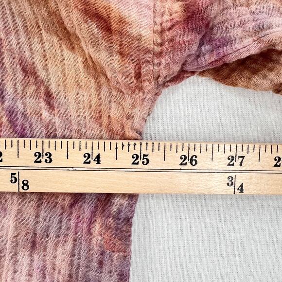THUNDER TEXTILE Upcycled Tie Dye Gauze Dress Womens Small PInk Purple Cotton - Picture 11 of 12
